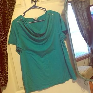 Turquoise Rhinestone Blouse